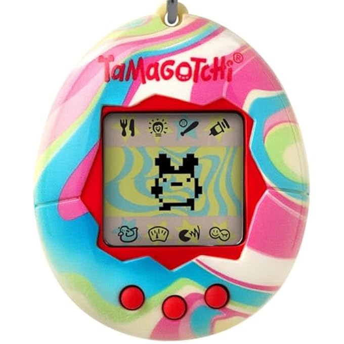 rayihni BANDAI - - VIRTUAL PET PASTEL MARBLE 42973| ORIGINAL CYBER PET 90S ADULTS AND KIDS TOY WITH CHAIN | RETRO VIRTUAL PETS ARE GREAT BOYS AND GIRLS TOYS OR GIFTS FOR AGES 8+ - Image 1